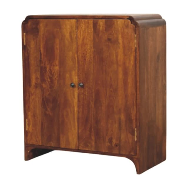 Artisan Furniture Artisan Furniture Solid Wood Newton Chestnut Cabinet, Double-Door Storage, Dark Brown