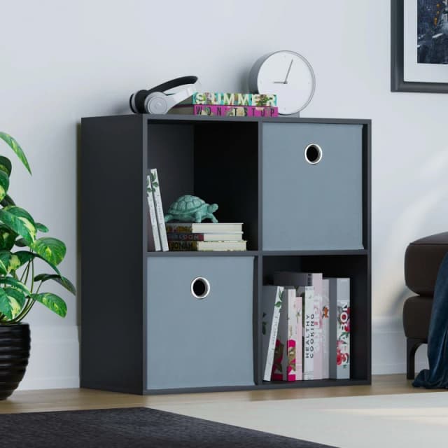 Lassic 2x2 Cube Storage Unit (B) + Set of 2 Storage Cubes Grey unisex 2x2