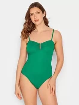 Long Tall Sally Green Textured Swimsuit, Green, Size 10, Women