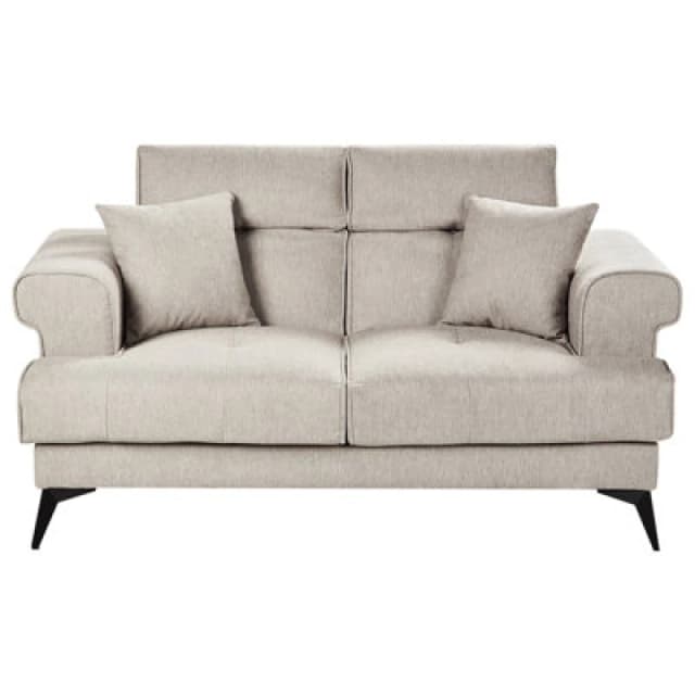 Beliani Sofa 2 Seater Skive Fabric Taupe