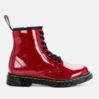Dr Martens Kids 1460 Patent Lamper Lace Up Boots - Bright Red Cosmic Glitter - UK 1 Kids