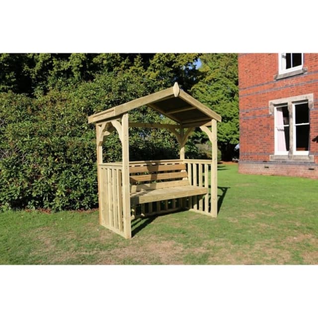 Churnet Valley Garden Furniture Ltd Anastasia 3 Seat Arbour - Min. Assembly Required - Set of Cushions Inc in Brown Brown Unisex