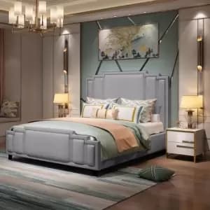 Elixa Bed Small Double Plush Velvet Grey