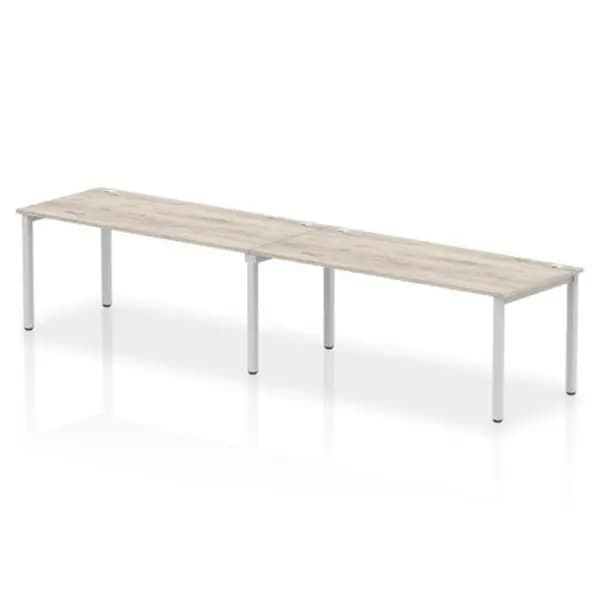 Impulse Impulse Bench Single Row 2 Person 1800 Silver Frame Office Bench Desk Grey Oak IMBS218GRYS