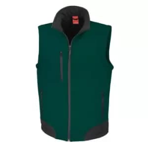 Result Mens Softshell Bodywarmer Breathable Weatherproof Jacket (M) (Bottle Green/Black)
