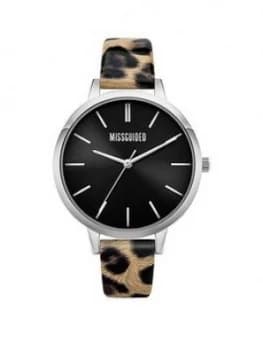 Missguided Missguided Leopard Printed Strap With Black Dial