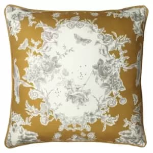 Burford Floral Cushion Honey, Honey / 50 x 50cm / Polyester Filled