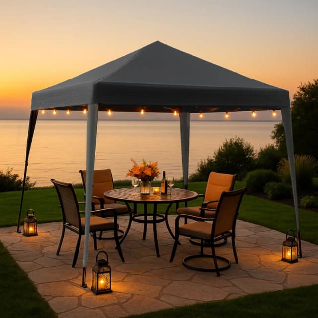 Home Source Easy Up Garden Outdoor 3M Gazebo Grey