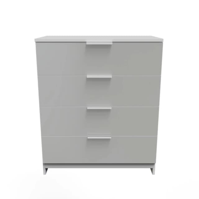 Poole 4 Drawer Chest In Uniform Grey & White (Ready Assembled)