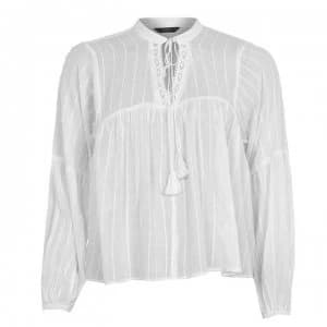 Only Long Sleeve Denim Blouse Ladies - Cloud Dancer