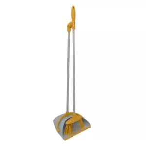 Charles Bentley Brights Long Handled Dustpan & Brush Set - Yellow