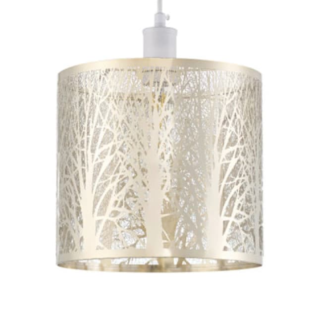 Happy Homewares Unique And Beautiful Brushed Gold Metal Forest Design Ceiling Pendant Shade