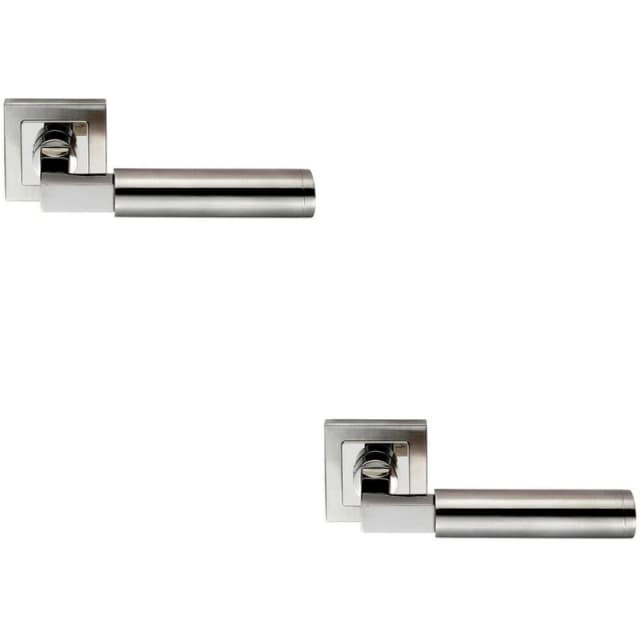 Loops 2x PAIR Square Cut Mitred Bar Handle Concealed Fix Polished & Satin Steel Metallics