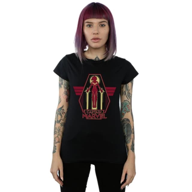 Marvel Captain Flying Warrior Cotton T-Shirt Black female