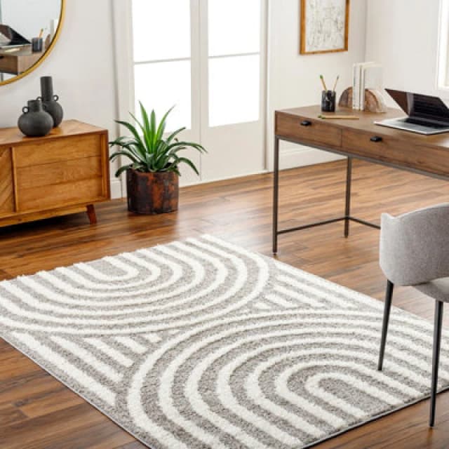Livabliss Shaggy Modern Plush Pile Charcoal Marava Area Rug 160 X 213cm - Easy Care, Non Shedding, Ideal For Living Room & Bedroom