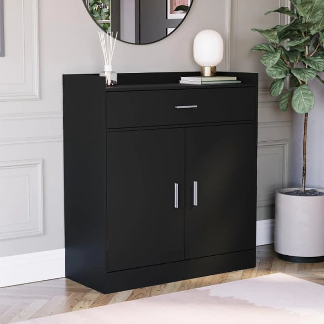 Lassic Vida Designs Dalby 2 Door 1 Drawer Shoe Cabinet Black unisex One Size