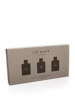 Ted Baker Tonics 3 Piece Mini Gift Set Cu Copper 12.5ml Eau de Toilette, Ag Silver 12.5ml Eau de Toilette, Au Gold 12.5ml Eau de Toilette for Him
