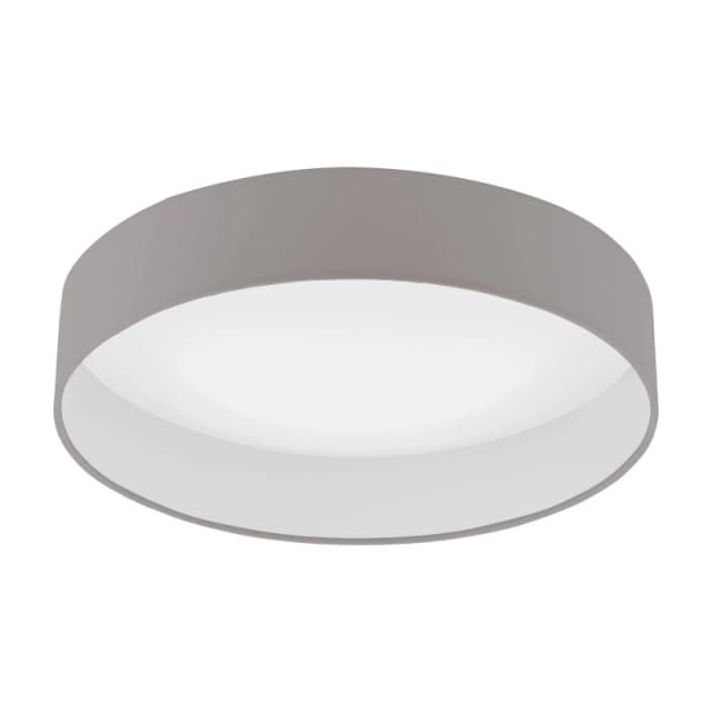 Loops Flush Ceiling Light Colour White Shade Taupe Fabric Bulb LED 18W Included White