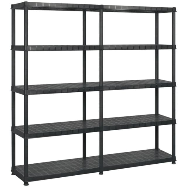 VIDAXL Vidaxl - Storage Shelf 5-Tier Black 183x45.7x185cm Plastic 8720286289181