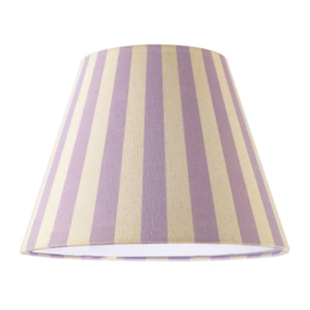 Happy Homewares Lavender Lilac And Oatmeal Linen Stripe Coolie Shade With Cotton Inner