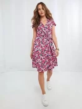 Joe Browns Radiant Wrap Jersey Dress -pink, Pink, Size 8, Women