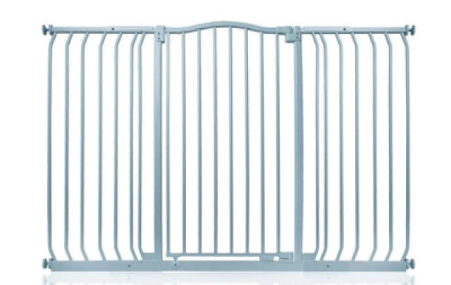 Safetots Extra Tall Curved Top Safety Gate, 143Cm - 152Cm, Matt Grey, Extra Tall 100Cm In Height, Pressure Fit Stair Gate