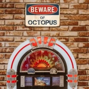 Beware Of Octopus Multicolor Decorative Metal Wall Accessory
