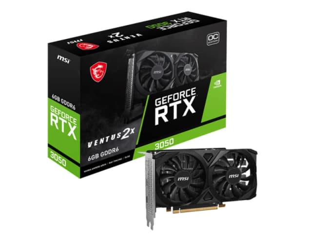 MSI NVIDIA GeForce RTX 3050 VENTUS 2X E OC Graphics Card for Gaming - 6GB RTX 3050 VENTUS 2X E 6G OC