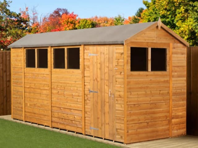 Empire Sheds Empire Modular Apex 6X14 Dipped Treated Tongue And Groove Wooden Garden Shed Windows (6' X 14' / 6ft X 14ft) (6X14)
