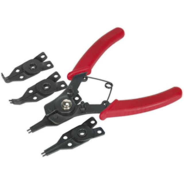 Loops Internal External Circlip Pliers Set - Interchangeable Jaws - Quick Release Multi