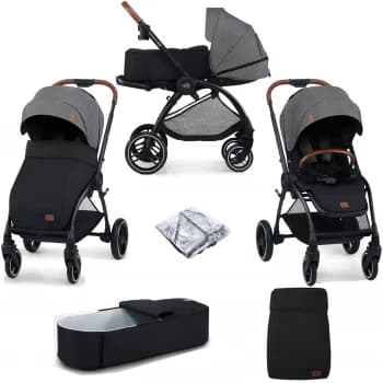 Kinderkraft Evolution 2in1 Stroller with Cocoon Carrycot - Platinum Grey