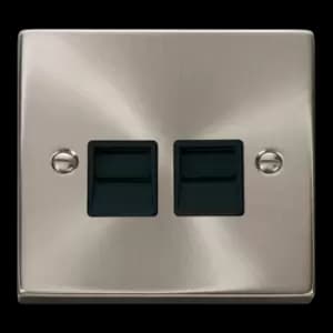 Click Scolmore Deco 2 Gang Secondary Telephone Socket - VPSC126BK