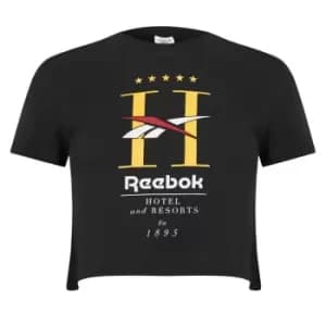 Reebok Hotel Cropped T Shirt Womens - Black