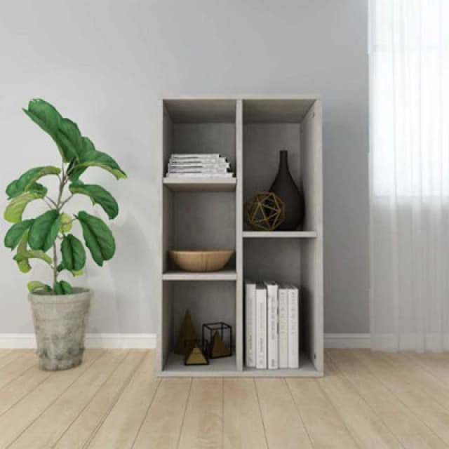vidaXL Book Cabinet/Sideboard Concrete Grey Engineered Wood Indoor Bookshelf