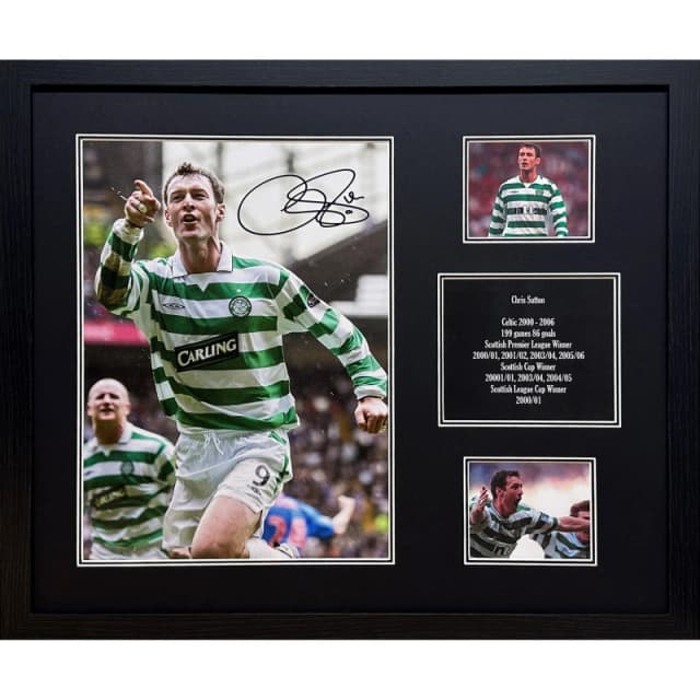 AllStarSignings Ltd Chris Sutton signed Celtic photo Green unisex One Size