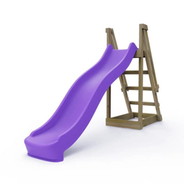 Rebo Wooden 8ft Freestanding Garden Slide - Purple Purple