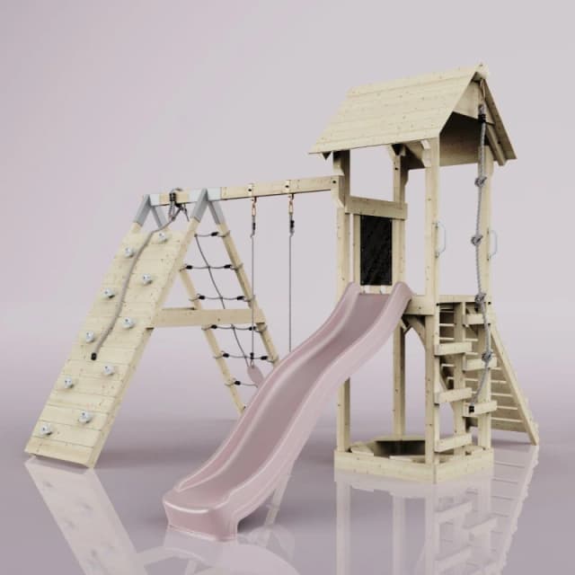 OutdoorToys PolarPlay Tower Kids Wooden Climbing Frame - Climb & Swing Tyra Rose in Beige Beige Unisex