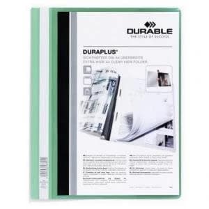 Durable Duraplus Folder A4 Extra Wide Green Pack of 25
