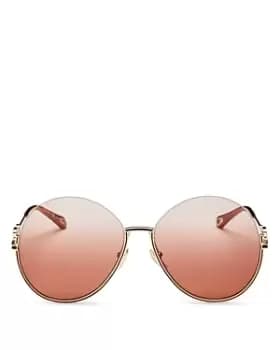 Chloe Womens Round Sunglasses, 61mm