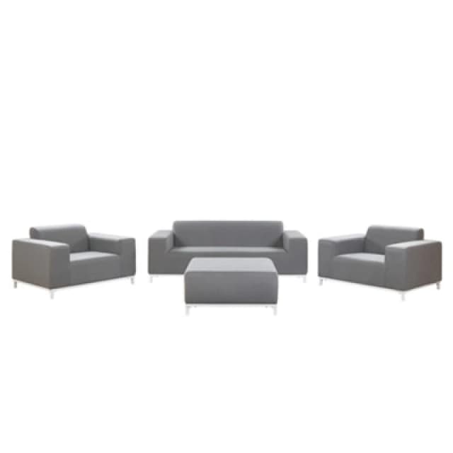 Beliani Garden Lounge Set With Table 5 Seater Rovigo Grey