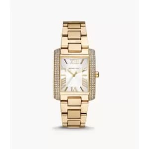 Michael Kors Womens Emery Three-Hand Gold-Tone Stainless Steel Watch - Gold