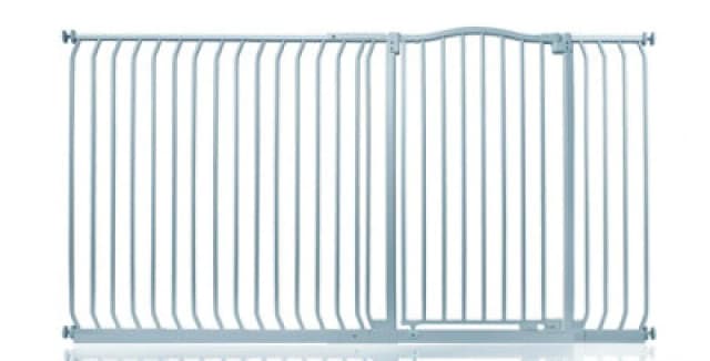 Safetots Extra Tall Curved Top Safety Gate, 189Cm - 198Cm, Matt Grey, Extra Tall 100Cm In Height, Pressure Fit Stair Gate
