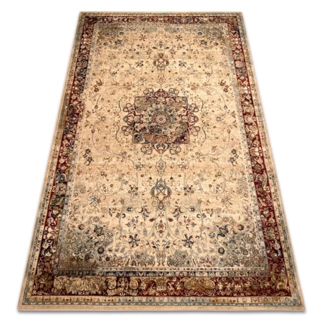 RugsX Wool Carpet Polonia Kordoba25 Rosette, Frame Light Ruby 200X300 Cm