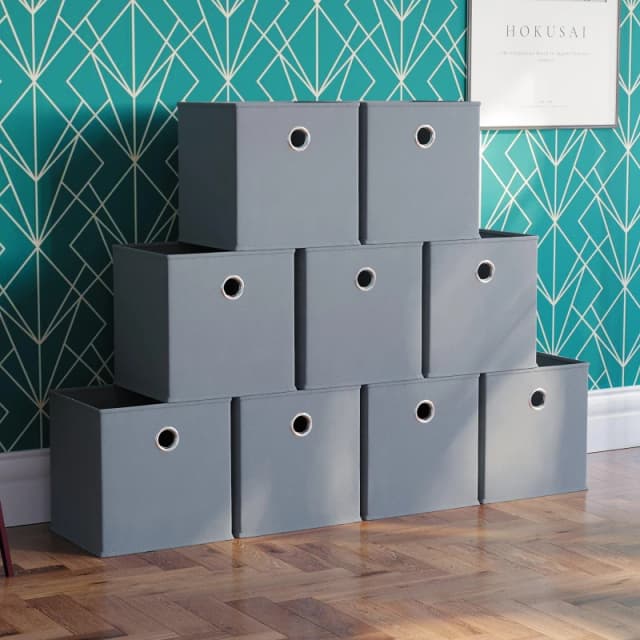 Lassic Vida Designs Durham Cube Storage Basket Set of 9 Grey unisex Set of 9