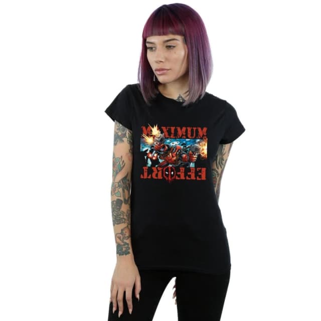 Marvel Deadpool Maximum Effort Cotton T-Shirt Black female