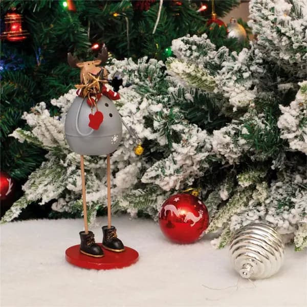 Reindeer Standing 22cm Metal Christmas Decoration Ornament ELV-840601