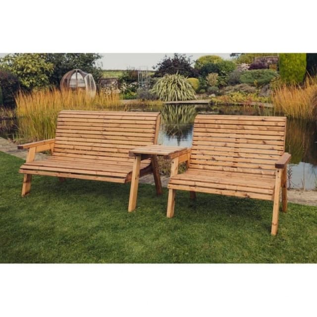 Churnet Valley Garden Furniture Ltd Valley 1X2B 1X3B Set with Tray - Fully Assembled - Set of Cushions Inc in Brown Brown Unisex