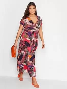 Yours Yours Wrap Front Dress, Pink, Size 22-24, Women