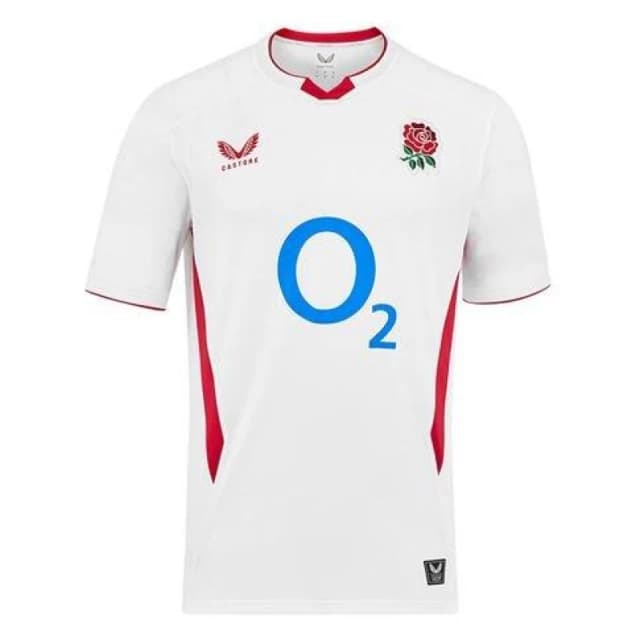 Castore England Rugby Home Authentic Shirt 2025 Adults White/Red male L