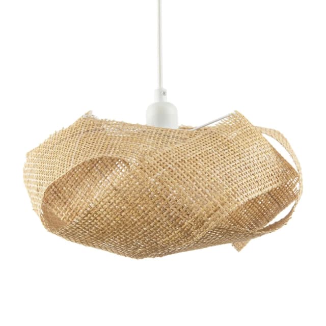 Happy Homewares Modern Designer Natural Brown Woven Rattan Pendant Lighting Shade Brown Unisex